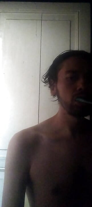 Here in the morning doing my morning skincare