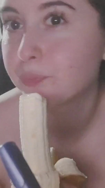 Supping and eating a delicious banana | Clip 1