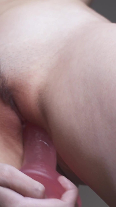 A beautiful Italian woman with a plump, pink pussy masturbates with a dildo and moans | Clip 1