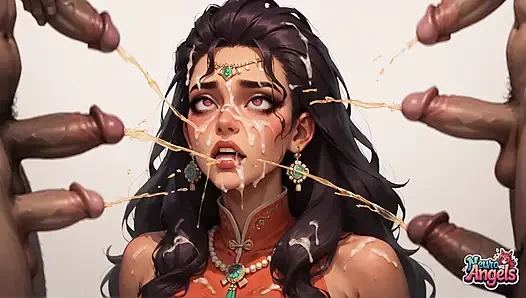 Süt sıçratılmış Asyalı cheongsam kraliçesi çok sansürlü mutluluk içinde