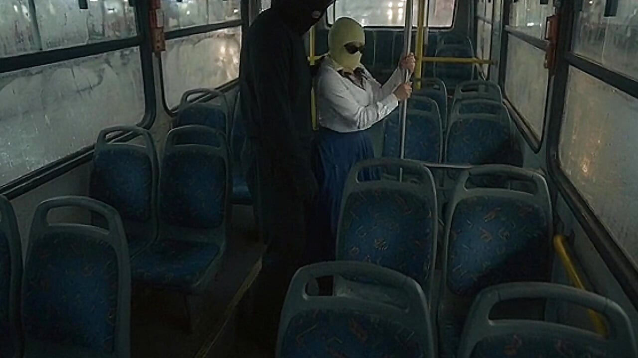 Petite Schoolgirl Pressed by Masked Man in Bedroom
