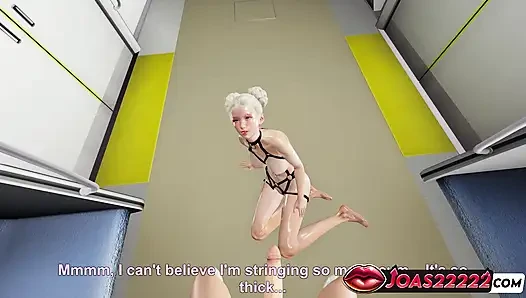Fiona Nylon, 3D хентай - трах сидячих сисек, дрочка, глубокая глотка в Анимации без цензуры