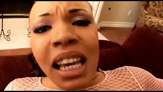 Thick Black BBW Rams Giant Dildo in Wet Pussy & Ass Till Squirting Explosion