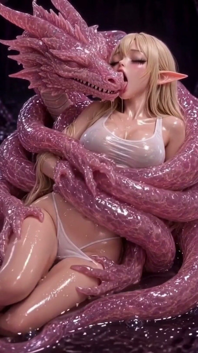 3d anime elf fucks with slime dragon | Clip 2