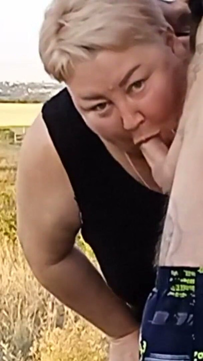 fat woman holds my dick while I pee after jerking off sucks cock close up | Clip 1