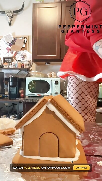 73 Giantess in 8-inch Heels Builds a Gingerbread Village