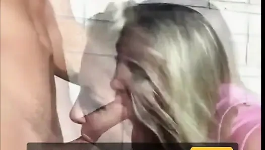 Blondes teenie bekommt schwanz zum lutschen