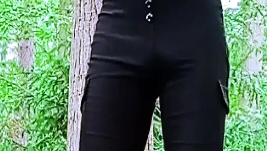 Pedal in Sexy Pussy Pants in the Woods