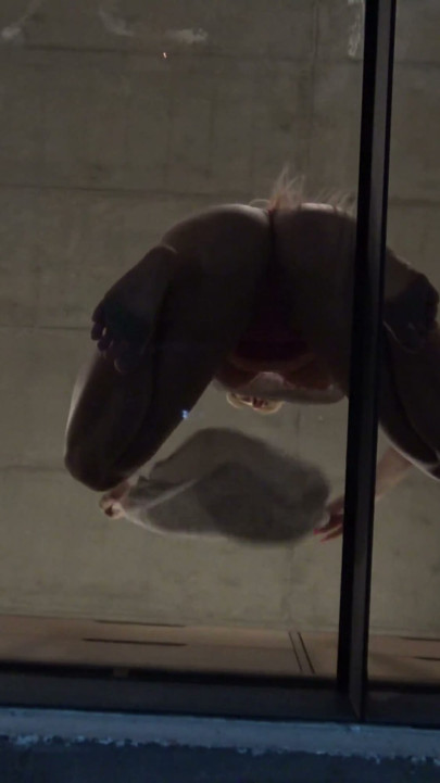 Voyeuring Wifey the glass bottom to see her tits and pussy | Clip 1