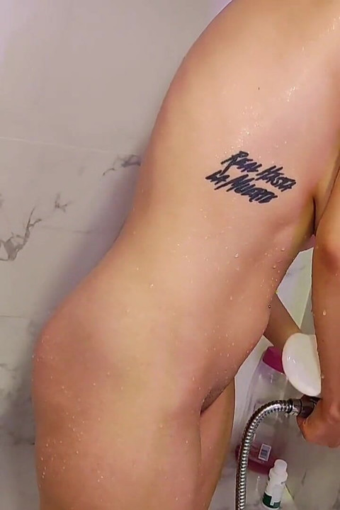 Amateur 18yo Taking a Shower Natural Big Tits Brunette