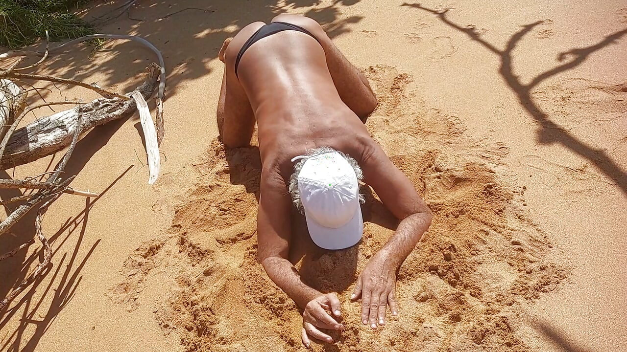 Ladysilva femboy on the beach tanning her hot ass in bikini