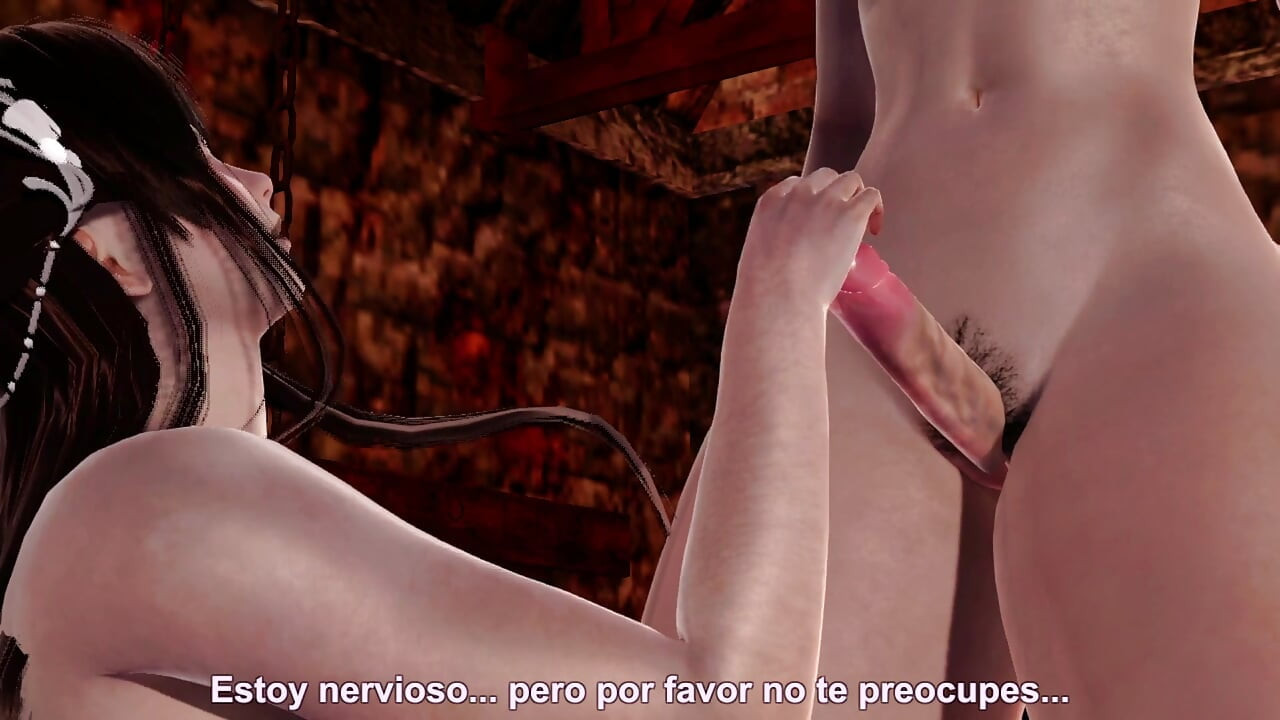 3D ANIMATION - girl with huge penis being shoaled by her two mistresses BDSM role +18 hentai 3D