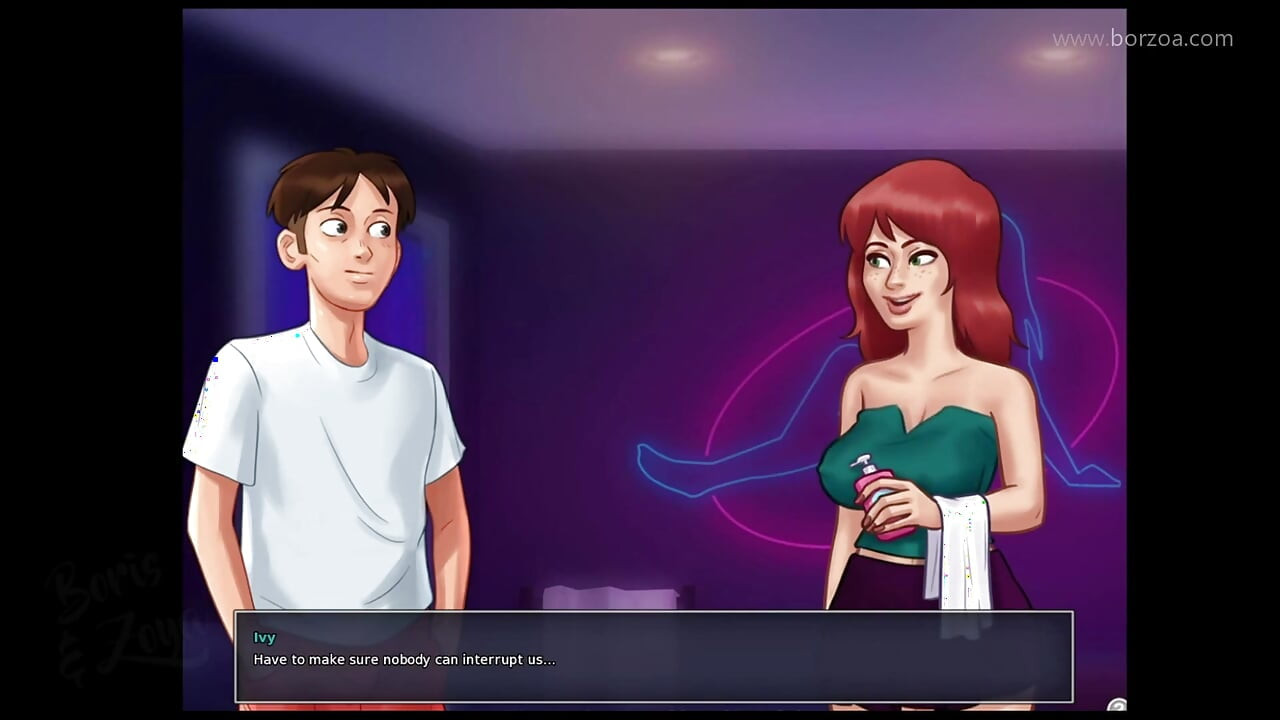 이 만화 빨간 머리 걸레의 콘돔을 파괴하는 내 큰 자지 (Summertime Saga - Ivy - 1부)