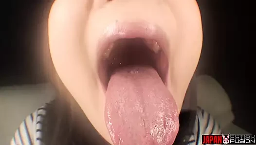 Субъективный! Насладись опытом бойфренда с Niina Fujii! Ее язык, слюна и внутри ее рта