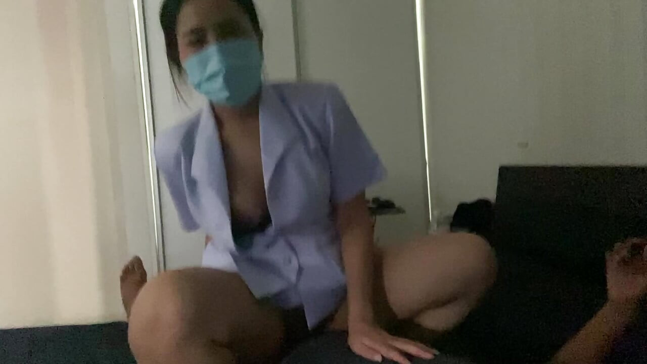 Real nusre make deepthroat  hardcore sex before work