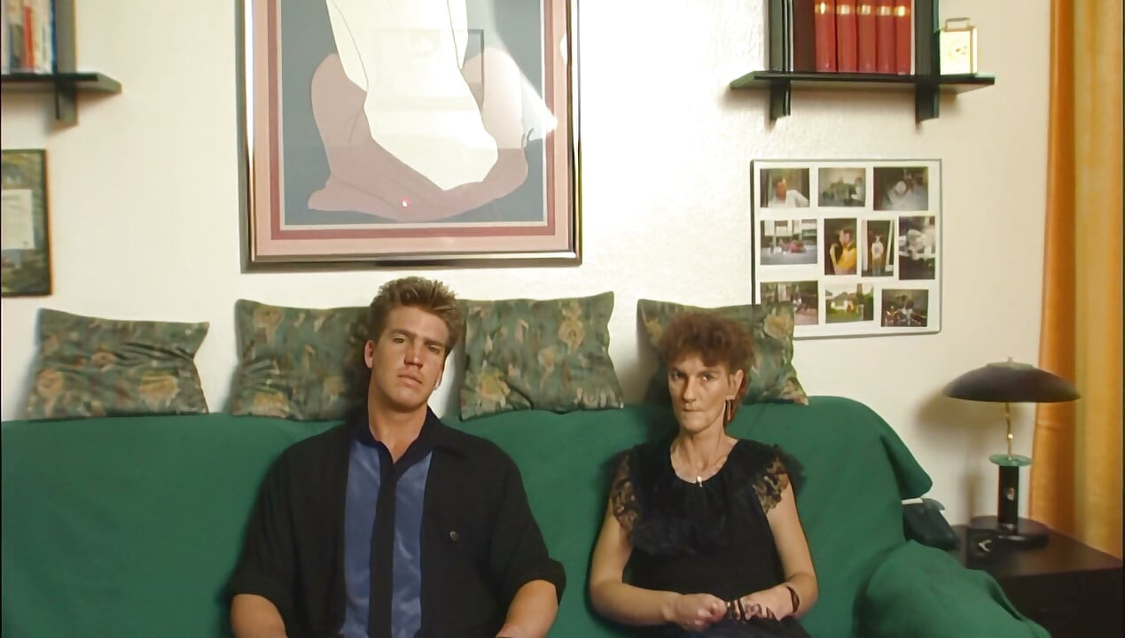 Blue Stockings MILF Rides Thick Cock on Couch