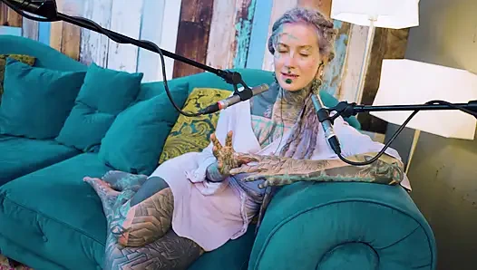 I talk about A - authentic - ASMR - Podcast - Talking - tattoo girl model goth punk dreadlocks