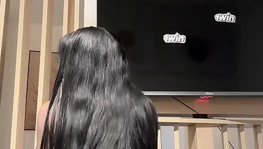 Naughty Girl Showing off the Size of Her Silicone Implants.