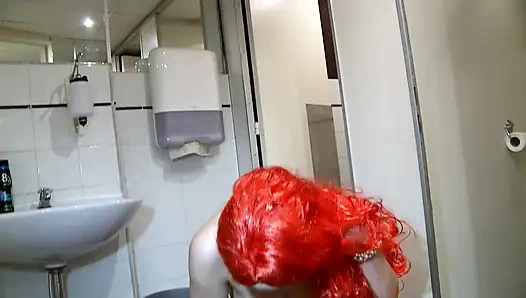 Wild Bathroom DP with Redhead Slut Ashley Dark