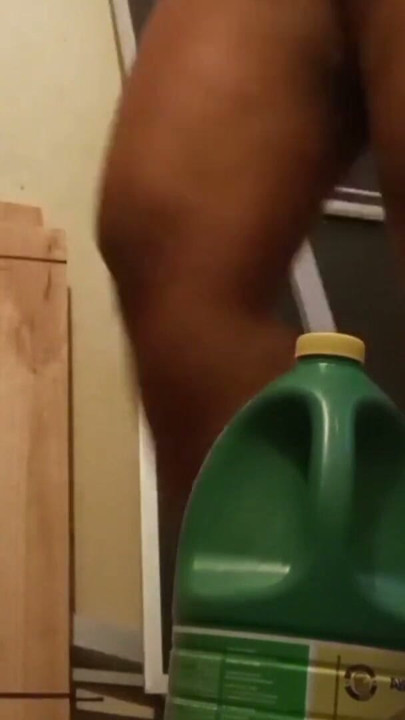 Horny naughty believer trying to break into her ass with a huge bottle | Clip 2