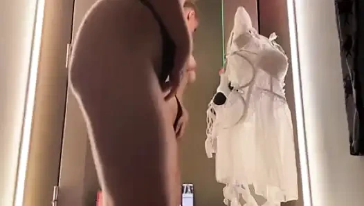 Jucielussie in police uniform and cuffs