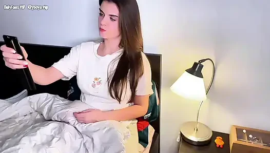 Hot Stepmother with Wet Cumming Cock was Caught by Her Stepson in Her Bedroom