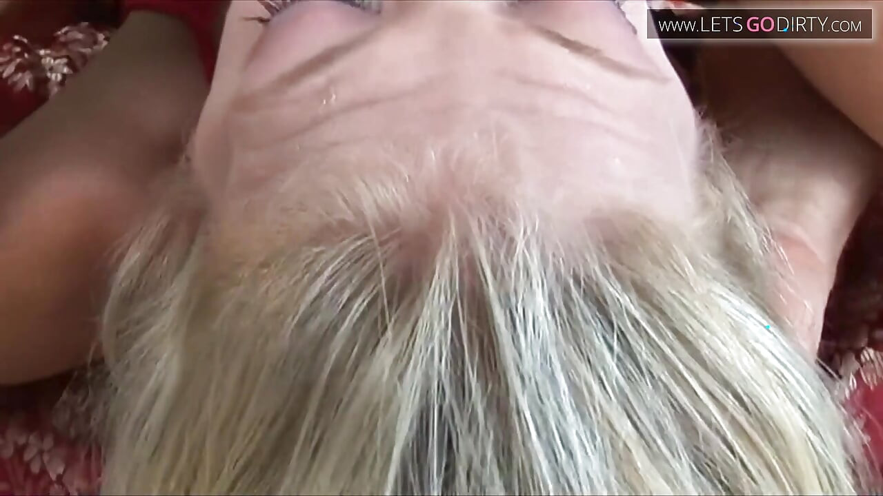 Blonde girl eats cum after gagging on a huge cock