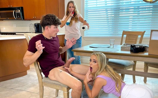 Step Mom Catches Big Tits Teen Step Daughter Fucking Step Bro Bwc