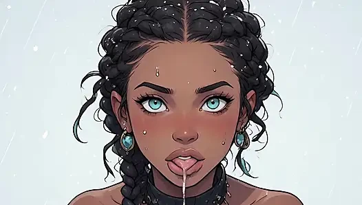 Gorgeous Afro Women in the Cold of Winter part 2, Hentai, artificial intelligence, animation, uncensored