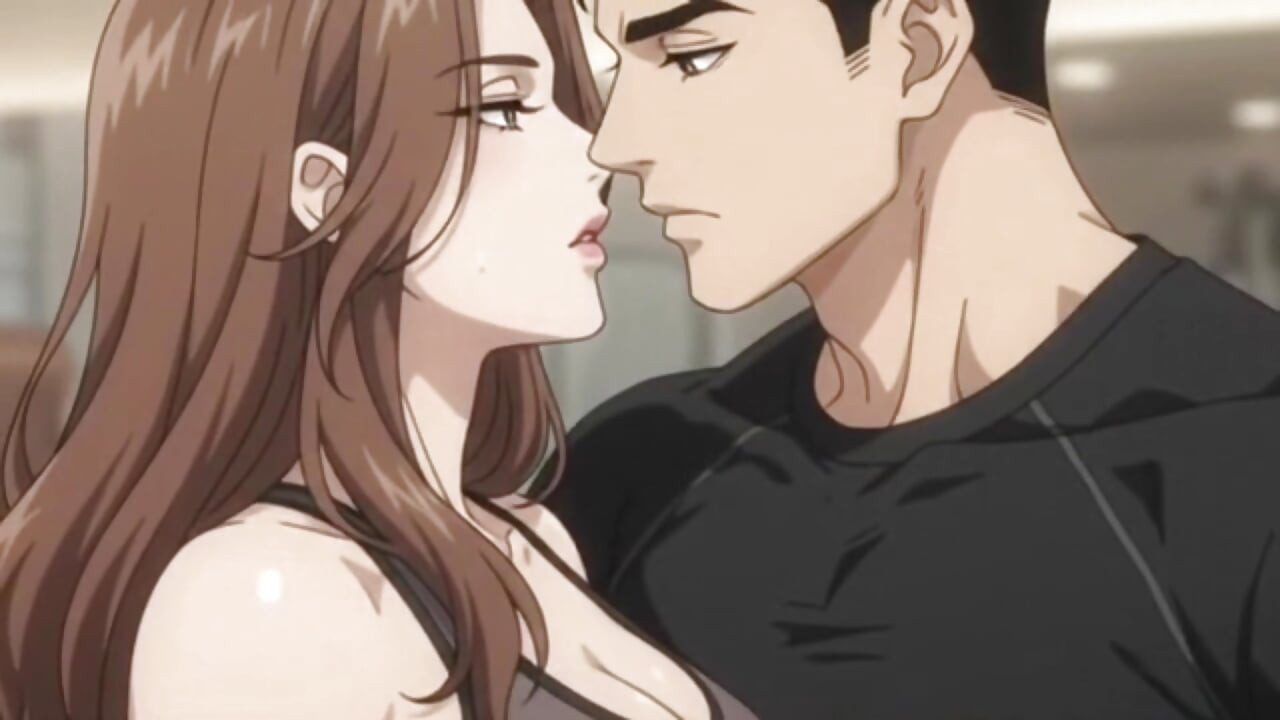Gym trainer Seduce her client during exercise in gym