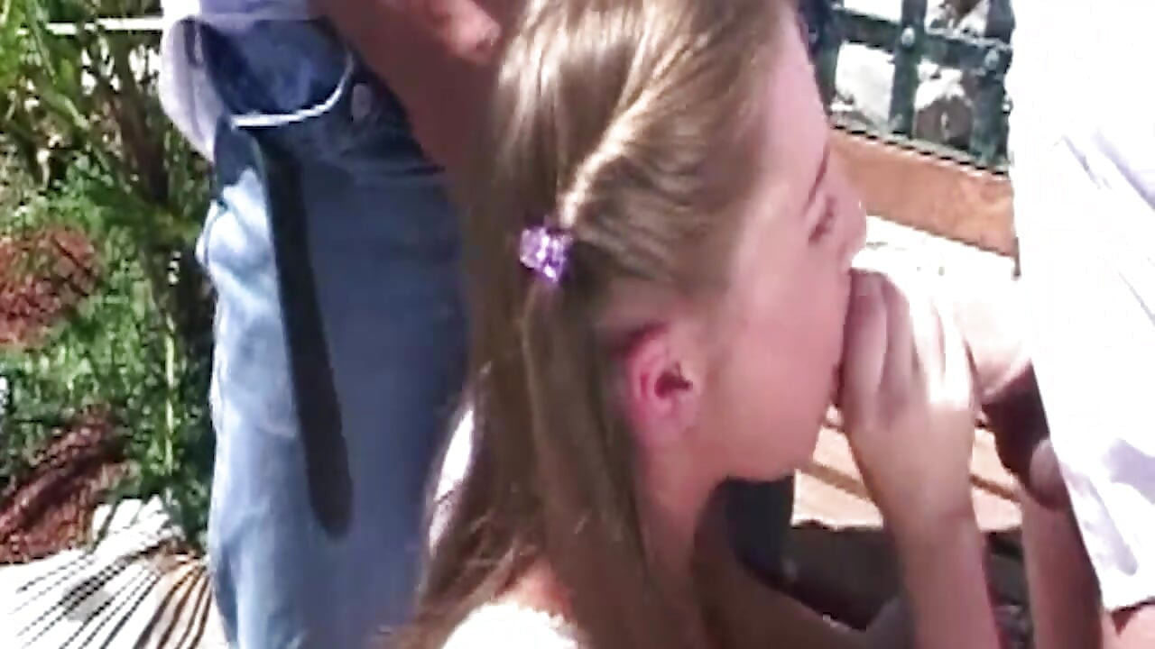 Blonde MILF Slurps Big Cock Outdoors Before Hard Doggy