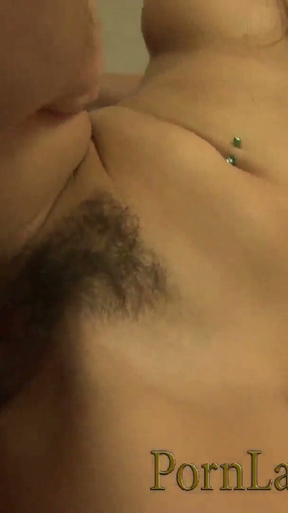 Brunette with a piercing and hairy pussy fucked | Clip 2