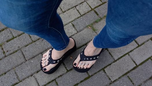 I love showing off my sexy feet in public