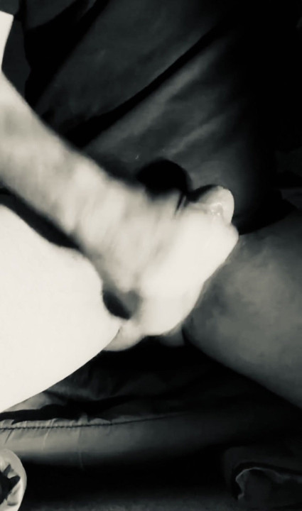 Slow motion cum shot black and white