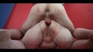 old fat slut takes anal pounding