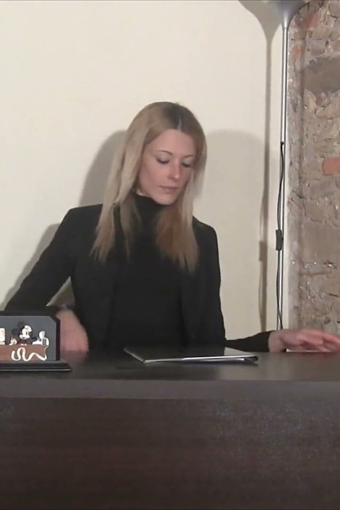 Blonde secretary Christelle in foot fetish video