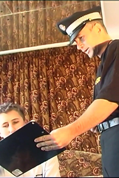 Police gay gets his ass fucked in bareback style by twink