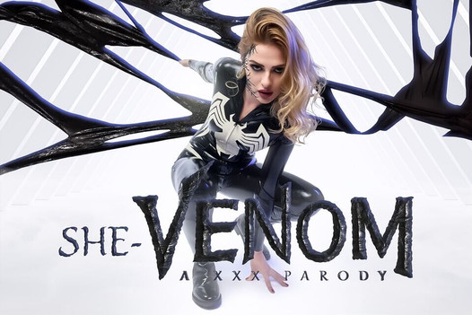 Vrcosplayx, vollbusige Mina von D als she-venom hat sehr sexhungrige symbiont