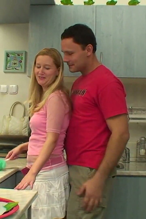 Big ass blonde kitchen fuck