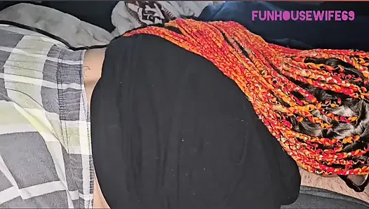 Bent over the bed and big booty pounded
