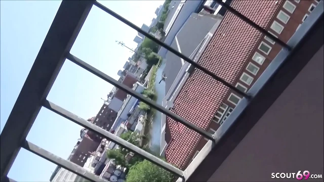 SKINNY GERMAN TEEN LINA FUCK AND FACIAL PUBLIC ON BALCONY