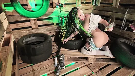 Oil tease on my big ass and tits