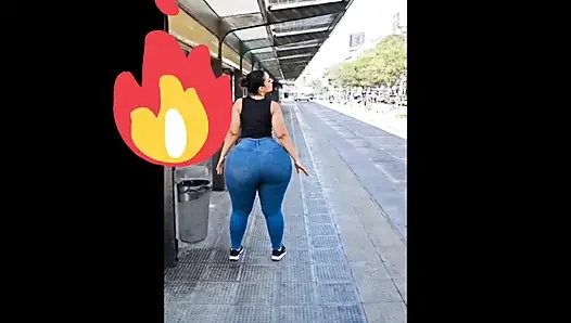 Big ass waiting for the bus