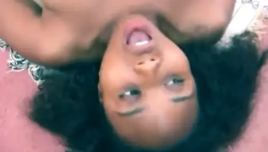 Ebony babe gets fucked with the white cock shes been craving