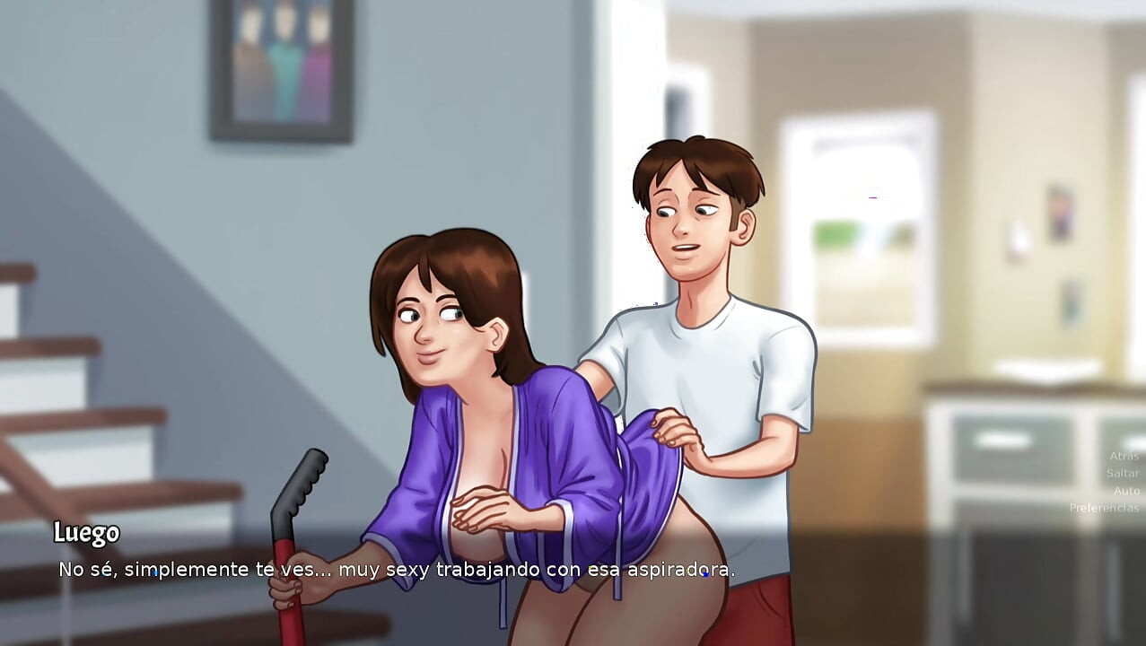 In love with My stepmom's tits, she lets me play with her tits and fuck her - summertime saga