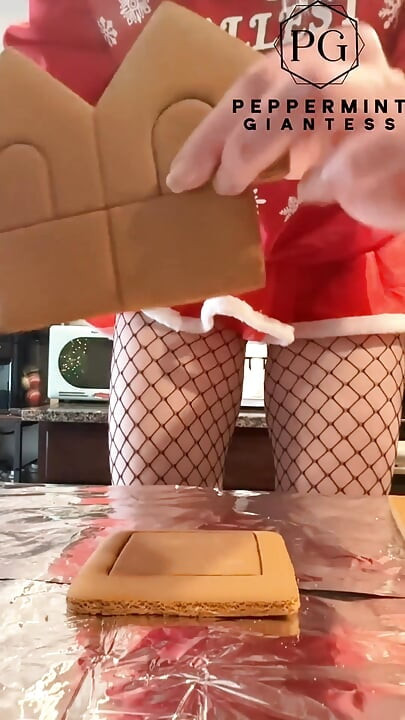 73 Giantess in 8-inch Heels Builds a Gingerbread Village