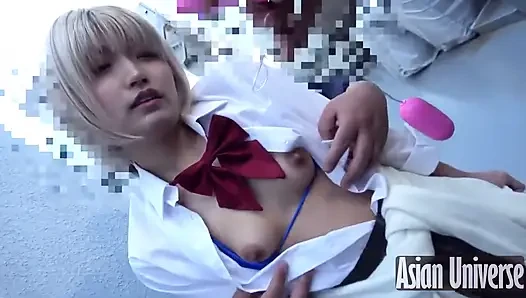 Blonde Bombshell Anal Frenzy. Double Penetration Ends in a Squirt Explosion