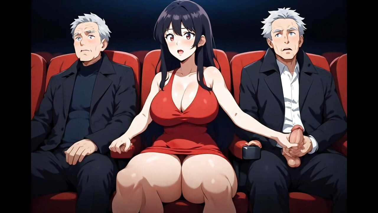 The three of them at a public movie theater.