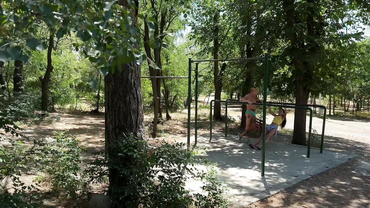 Bi threesome - a stranger invited a married couple to have fun and fucked them in the forest