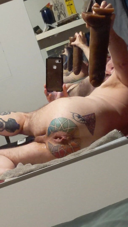 Dildo Fucking - Big dildo - tattoo - hole - gape